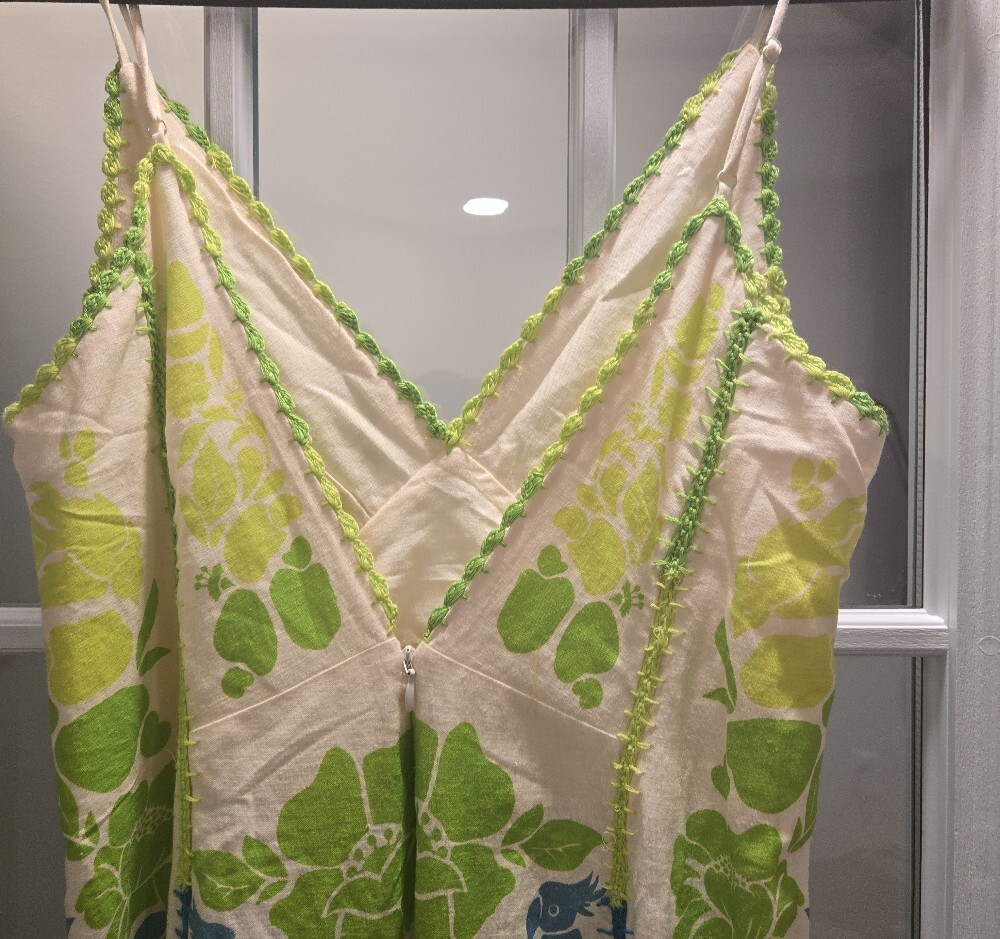 FARM Rio Cream Maxi Dress with Lime, Blue, Purple, Pink & Orange Floral Print - Picture 3 of 6